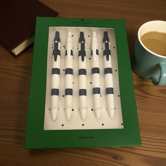 kate spade Other - Kate Spade Navy Blue and White Striped Pen Set - New